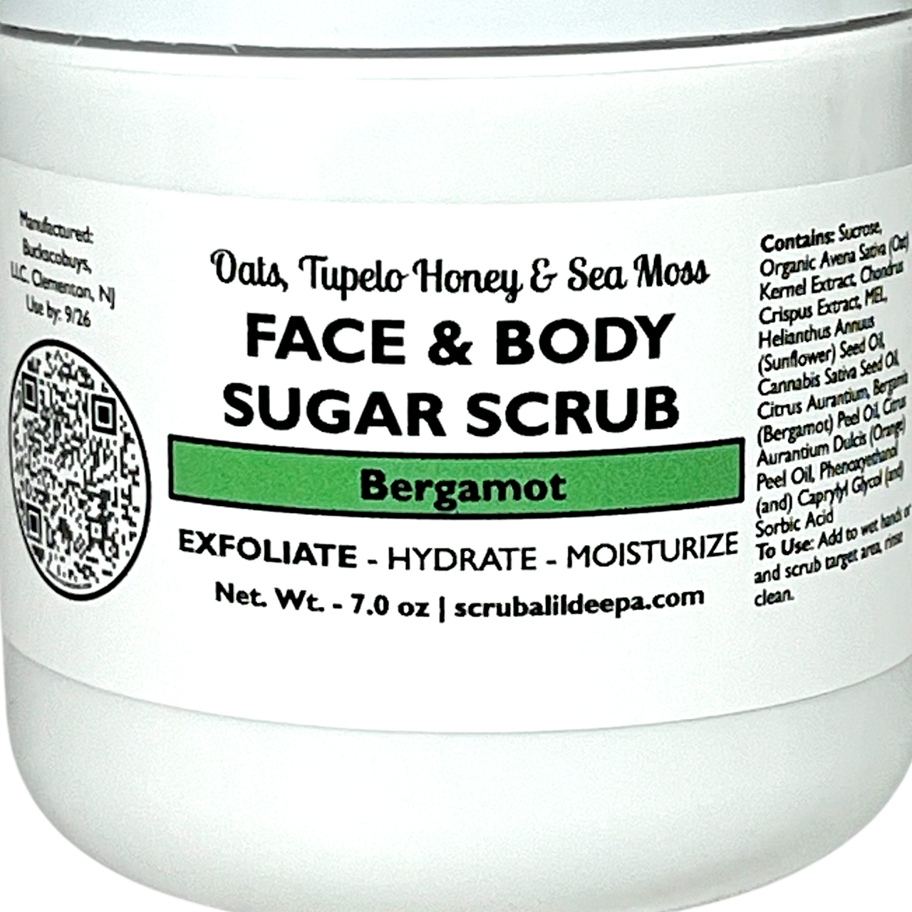 Honey Oatmeal Gentle Facial and Body Scrub - Bergamot