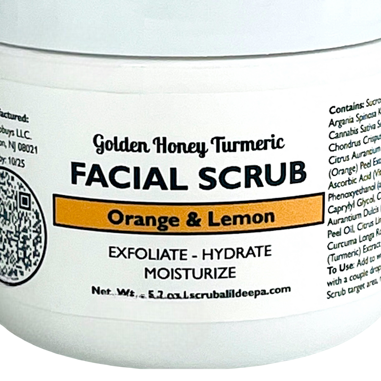 Honey Turmeric Facial Scrub - Orange & Lemon