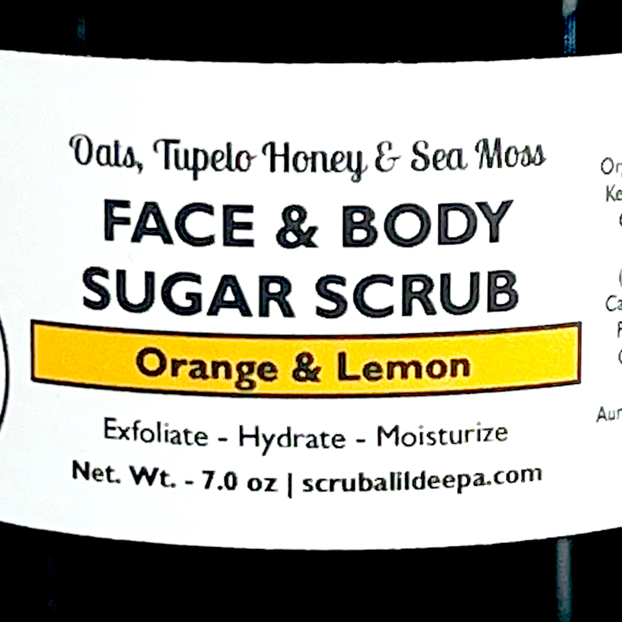 Honey Oatmeal Gentle Facial and Body Scrub - Orange & Lemon