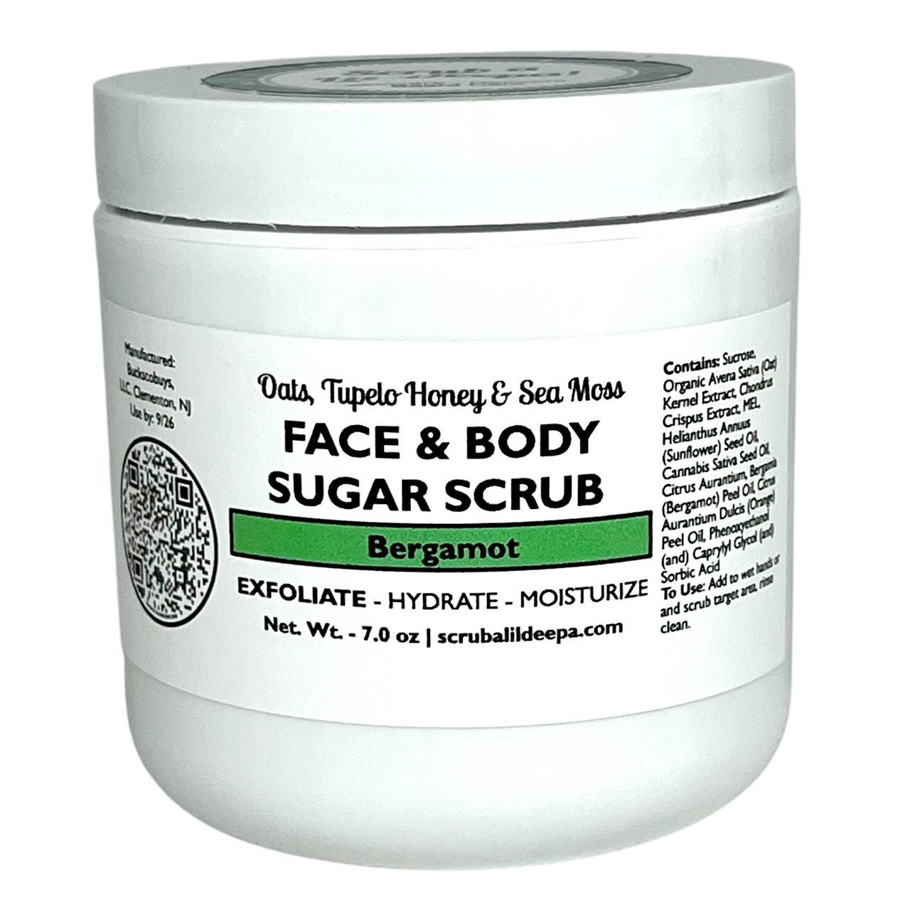 Honey Oatmeal Gentle Facial and Body Scrub - Bergamot