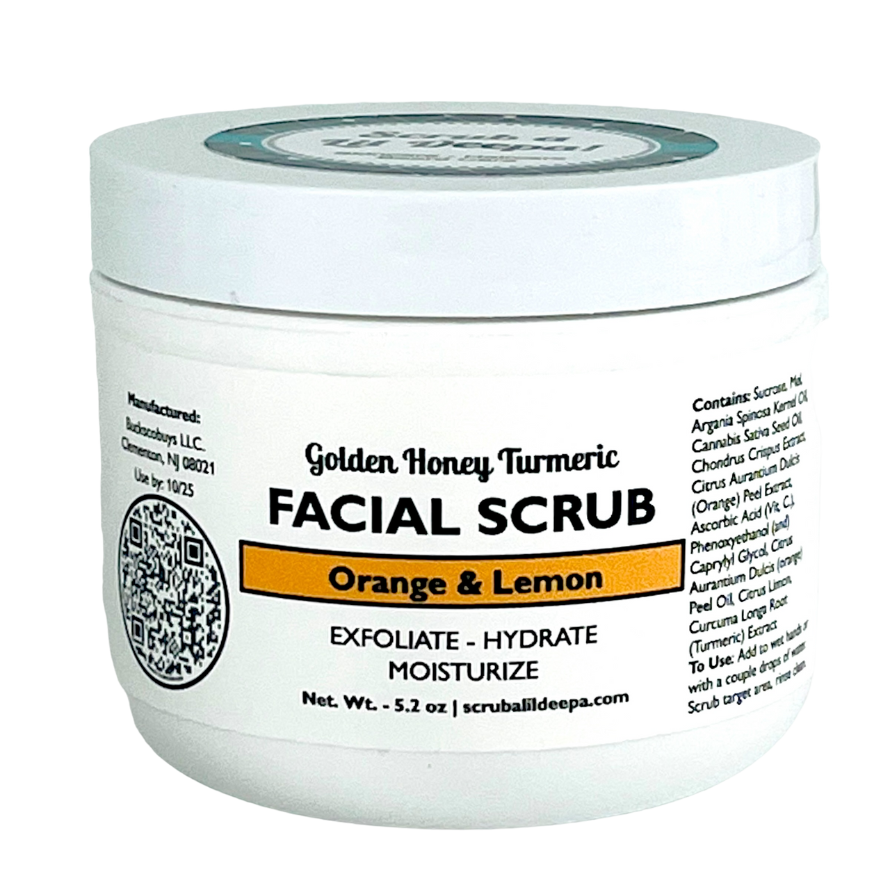 Honey Turmeric Facial Scrub - Orange & Lemon