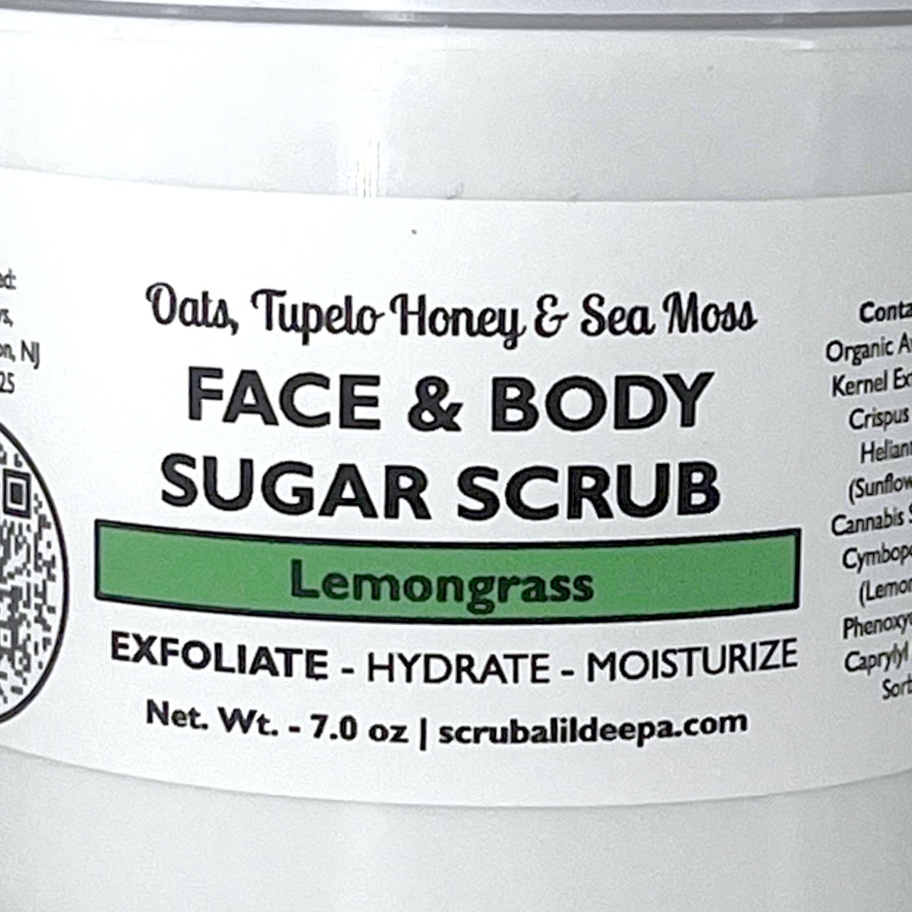 Honey Oatmeal Gentle Facial and Body Scrub - Lemongrass