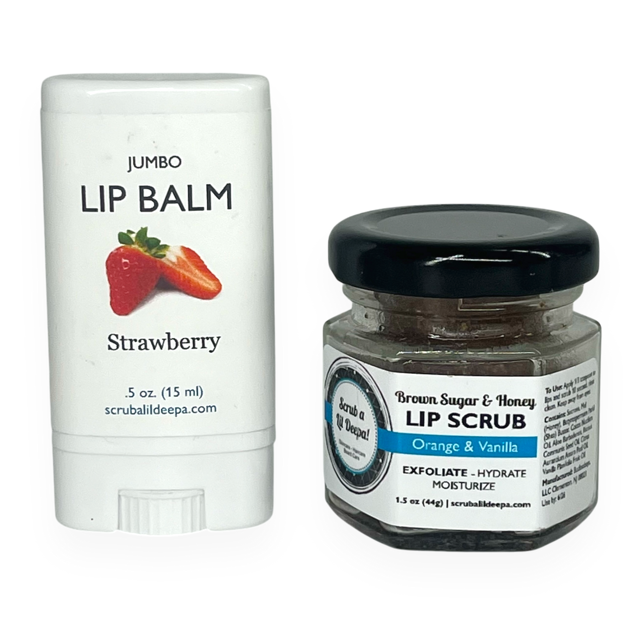 Lip Combo + - Lip Scrub & Jumbo Lip Balm