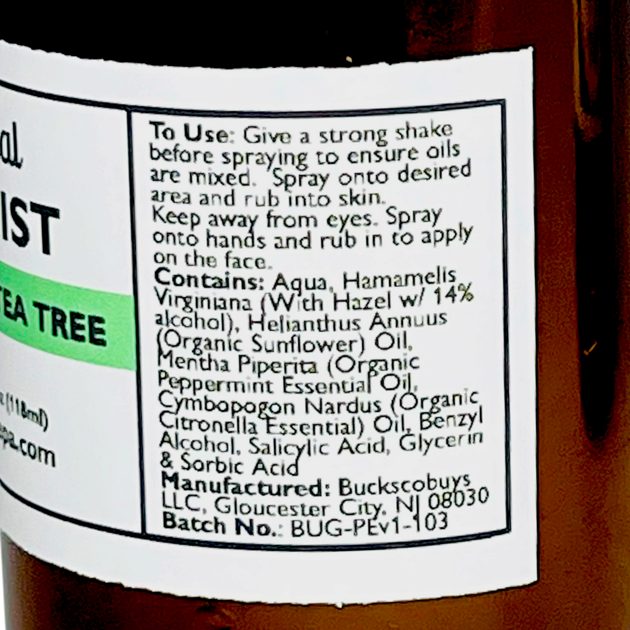 Botanical Bug Mist - Peppermint & Tea Tree