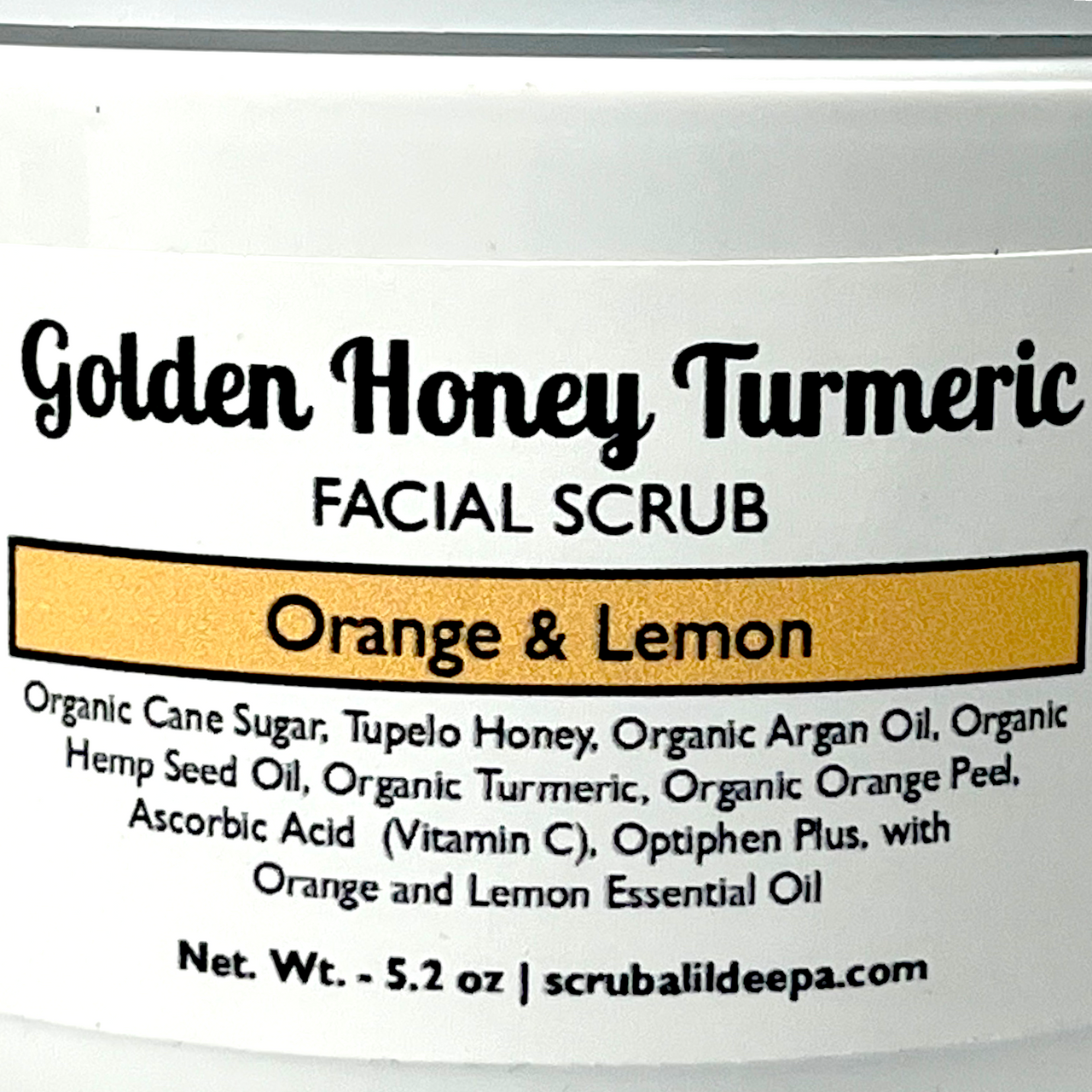 Honey Turmeric Facial Scrub - Orange & Lemon